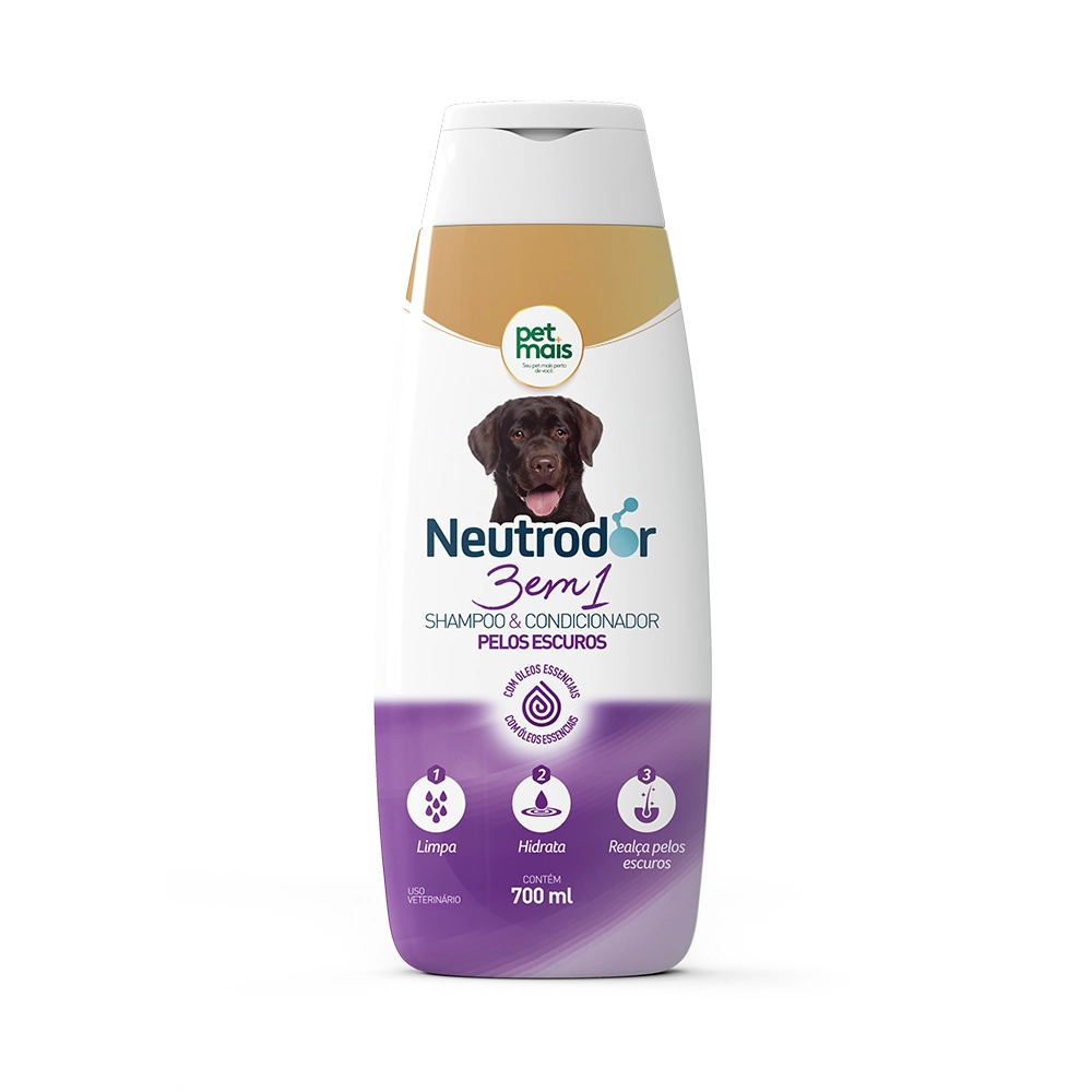 Shampoo e Condicionador 3 em 1 para Pelos Escuros Neutrodor