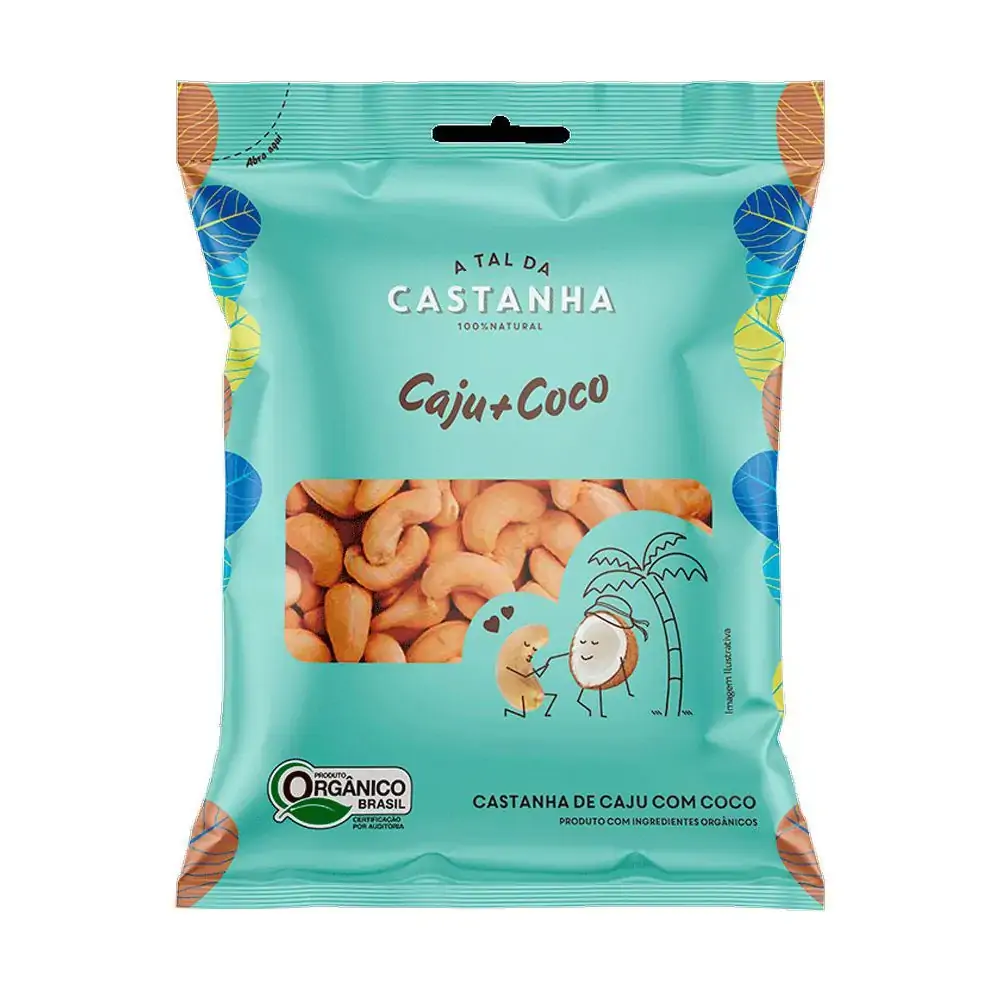 Castanhas Com Coco Organicas Sache 100g