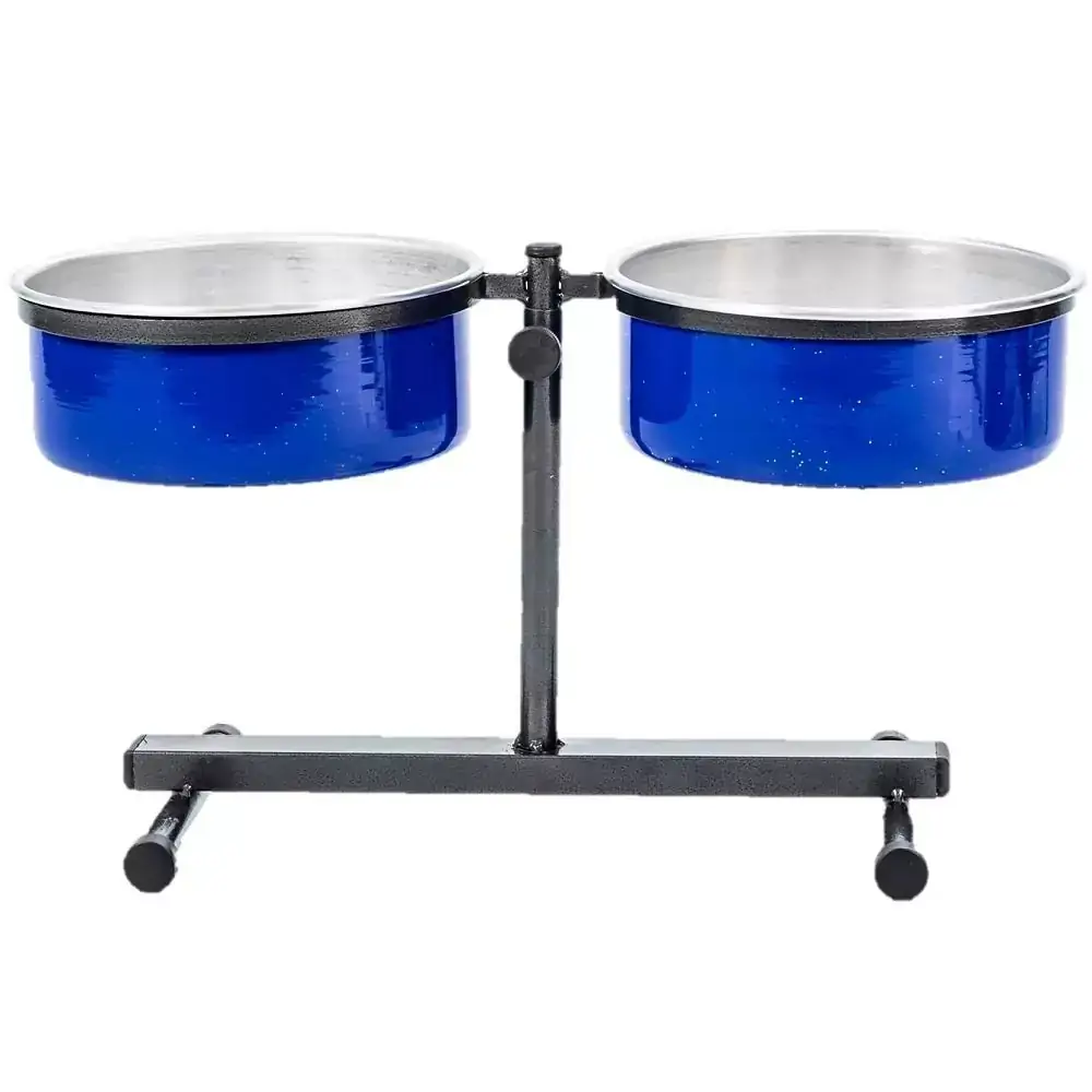 Comedouro Duplo Premium Ajustável Médio 5 litros (Azul) NF Pet