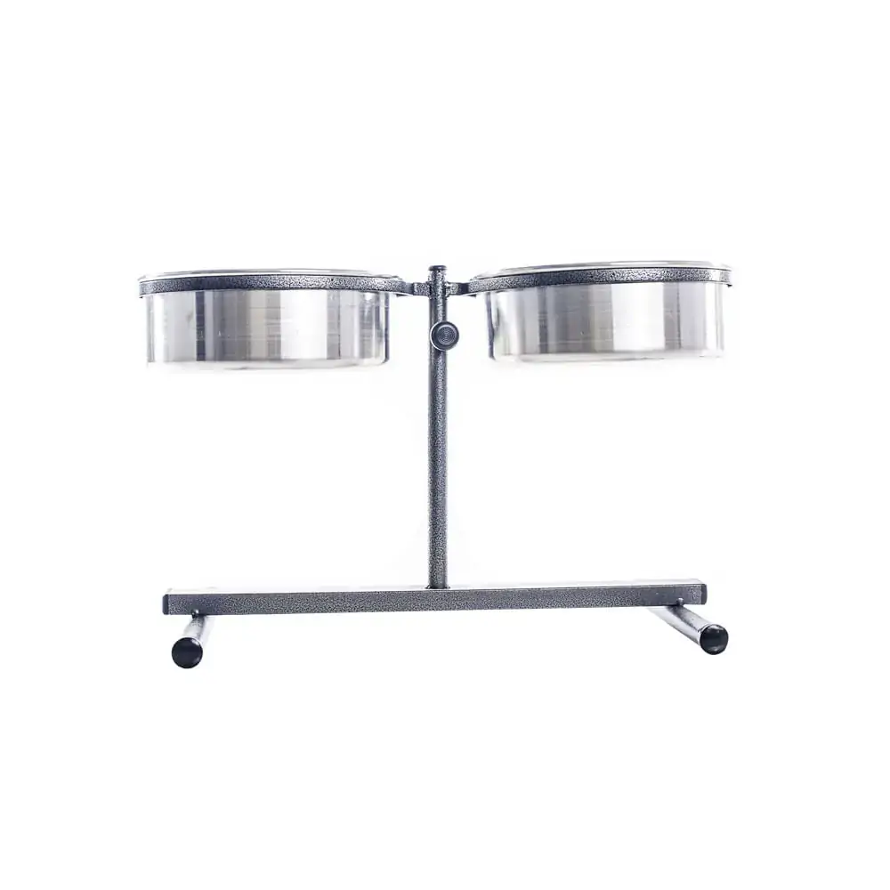 Comedouro Duplo Premium Ajustável Pequeno 3 litros (Alumínio) NF Pet