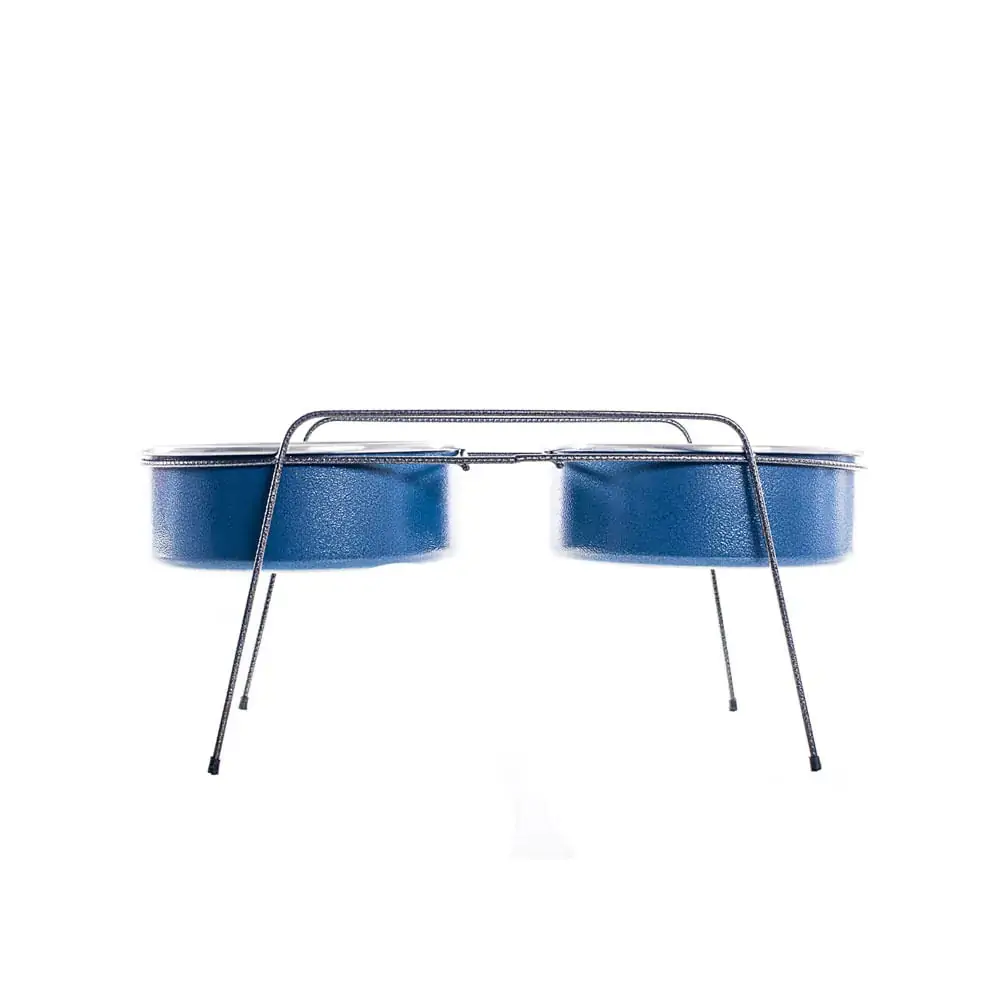 Comedouro Aramado Duplo Intermediãrio Azul Nf Pet 5l