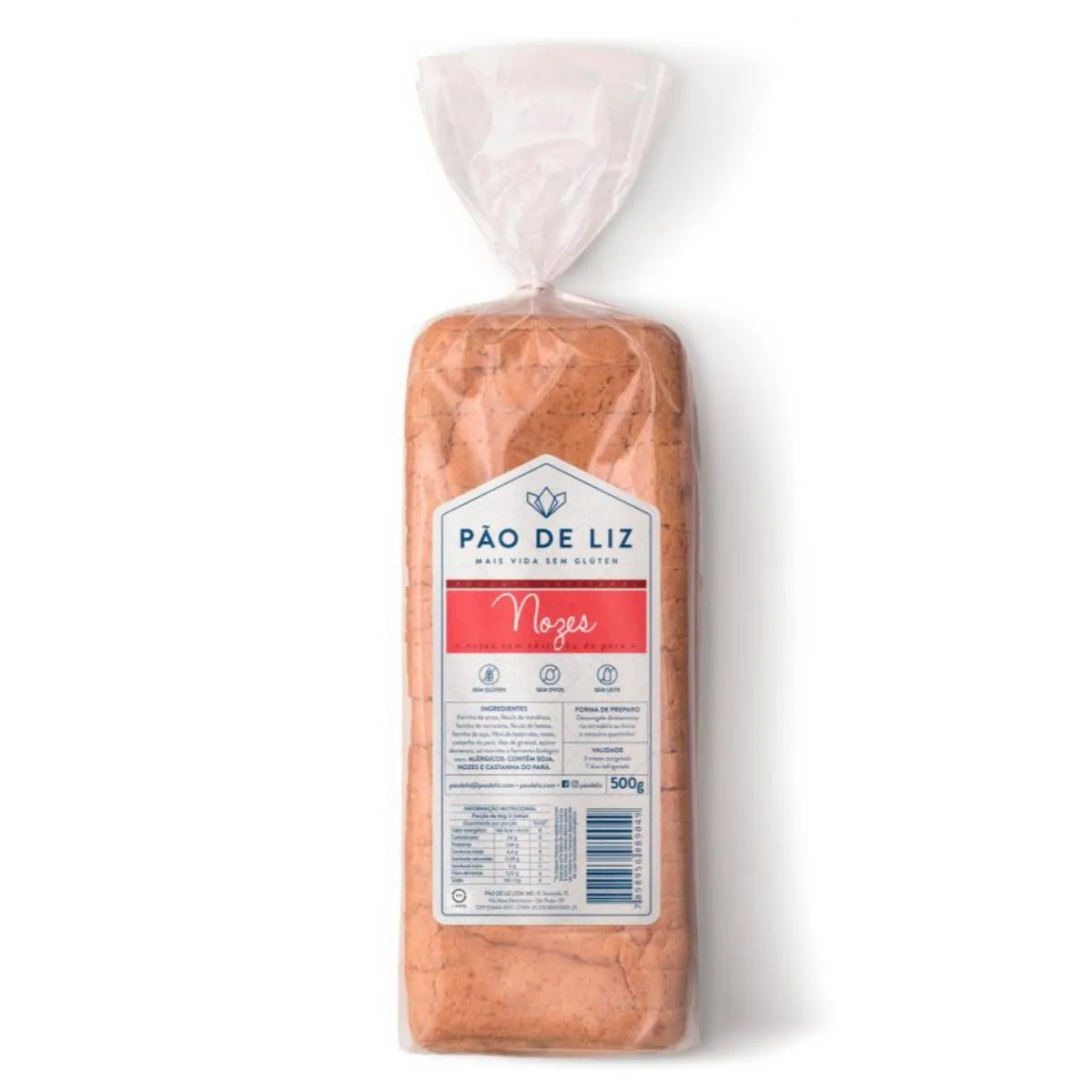 Pão De Liz Pão S/glúten S/lactose Com Nozes E Castanha Do Pará 500g