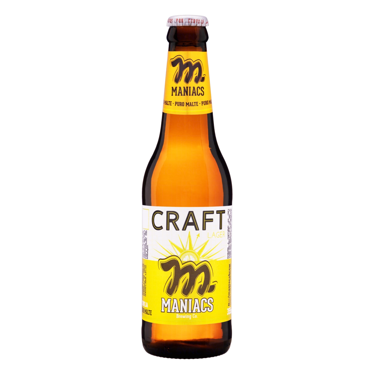 Cerveja Craft Lager Maniacs Garrafa 355ml