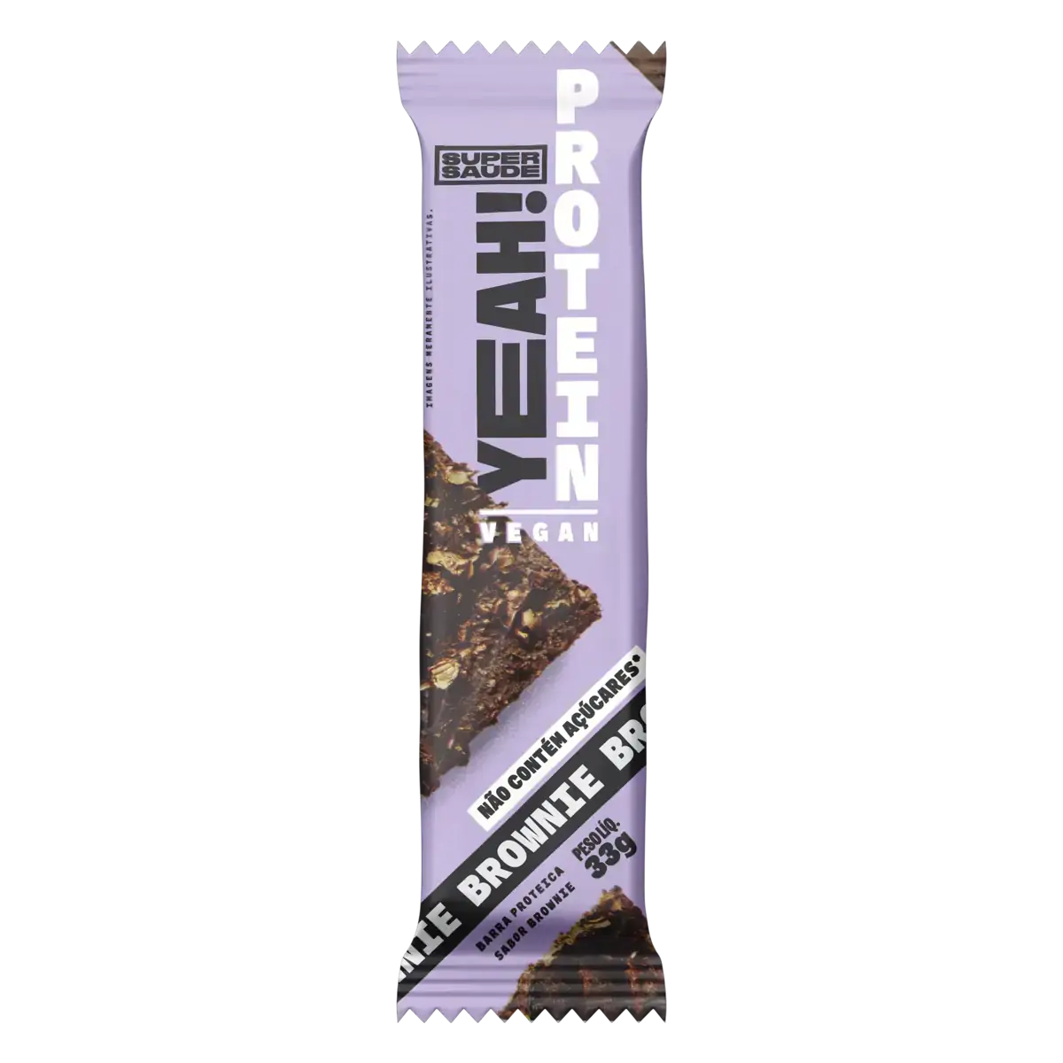 Barra De Proteína Brownie Zero Açúcar Super Saúde Yeah Protein Pacote 33g
