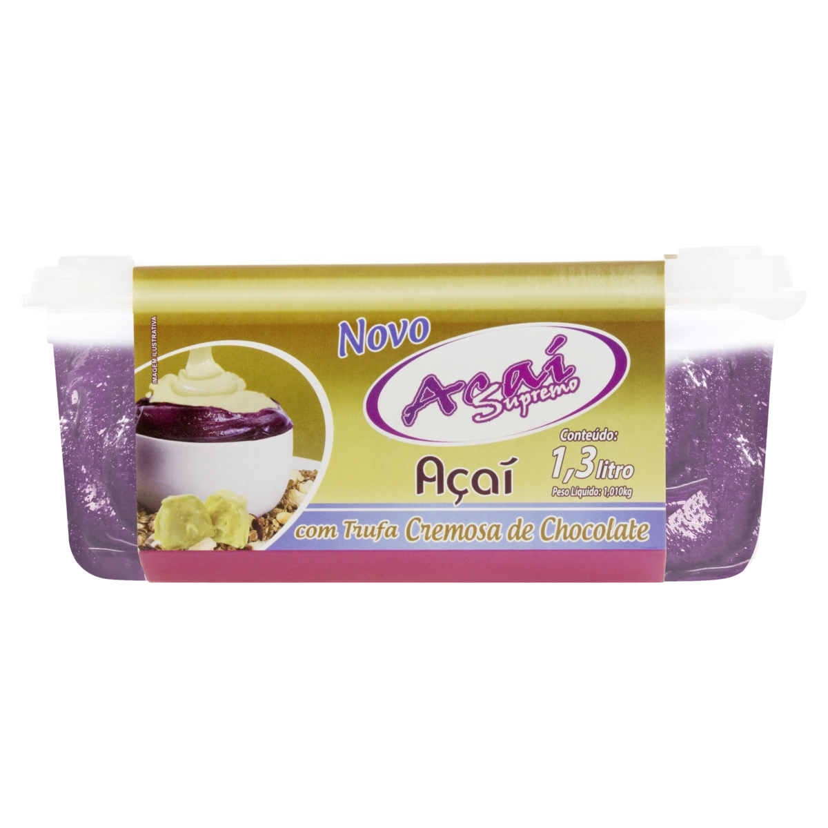 Açaí Com Trufa Cremosa De Chocolate Açaí Supremo Pote 1,3l