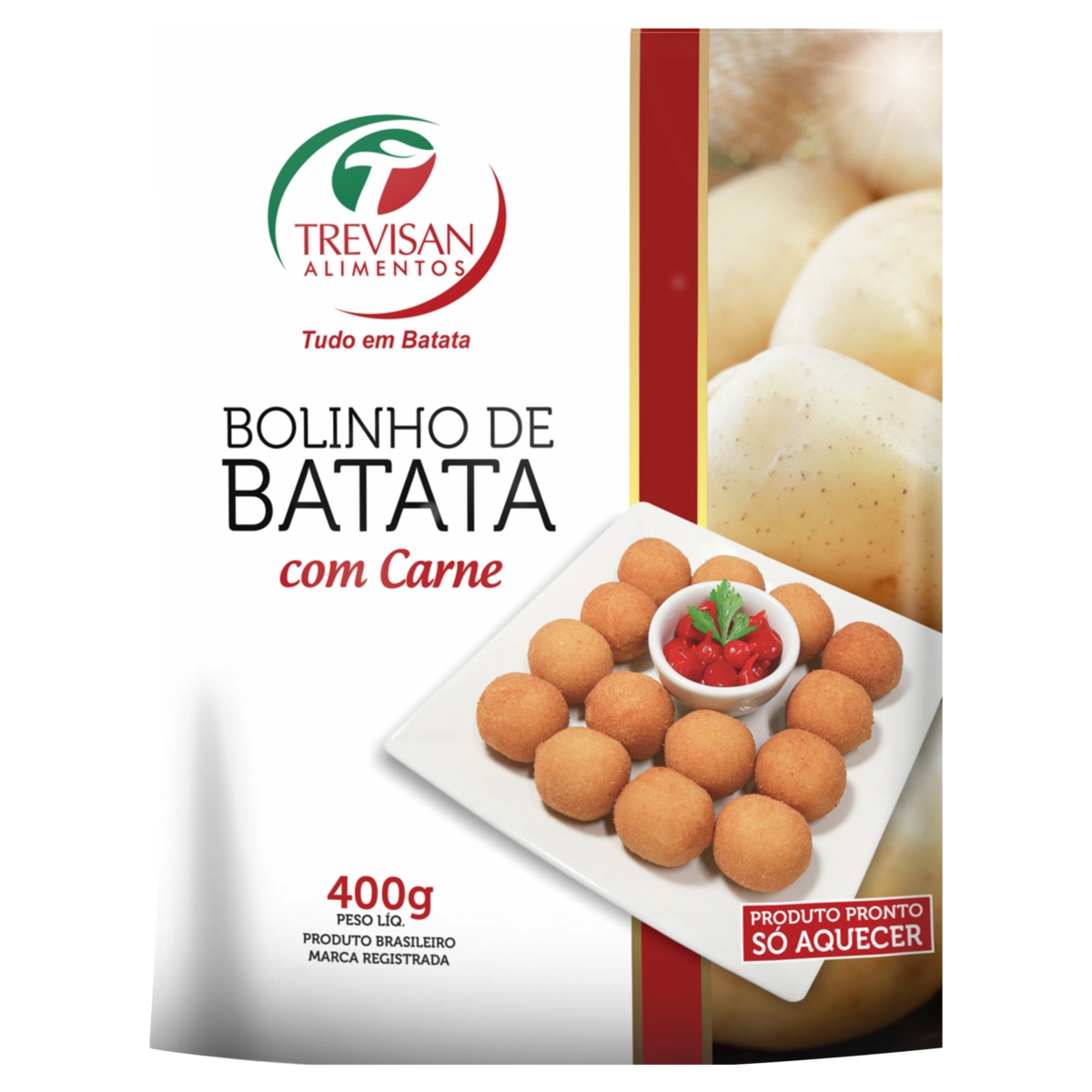 Bolinho De Batata Congelado Carne Trevisan Alimentos Pacote 400g