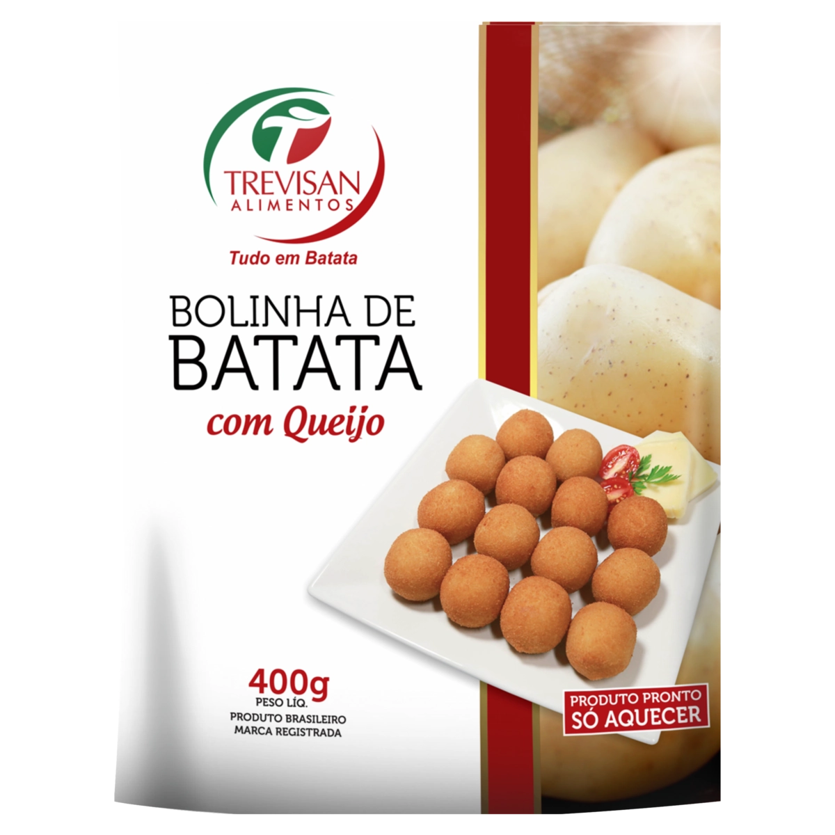 Bolinha De Batata Congelada Queijo Trevisan Alimentos Pacote 400g