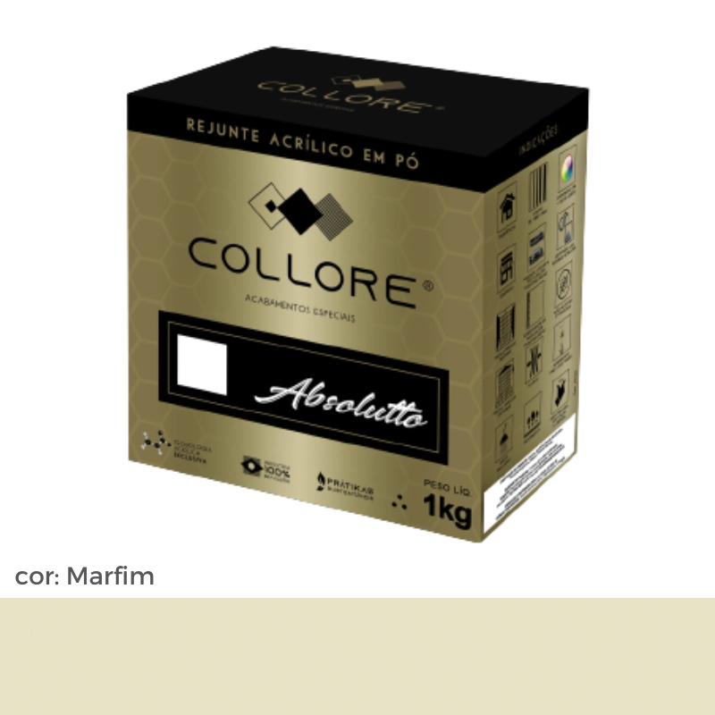 Rejunte Acrílico Absoluto cor Marfim - Collore Pratiko - 1kg