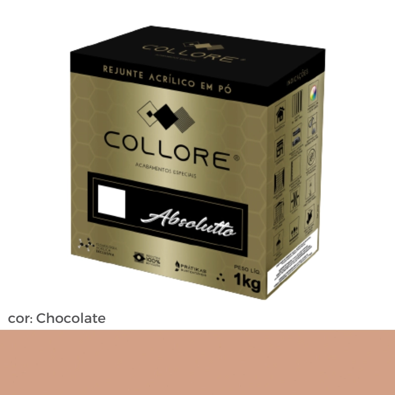 Rejunte Acrílico Absoluto cor Chocolate - Collore Pratiko - 1kg