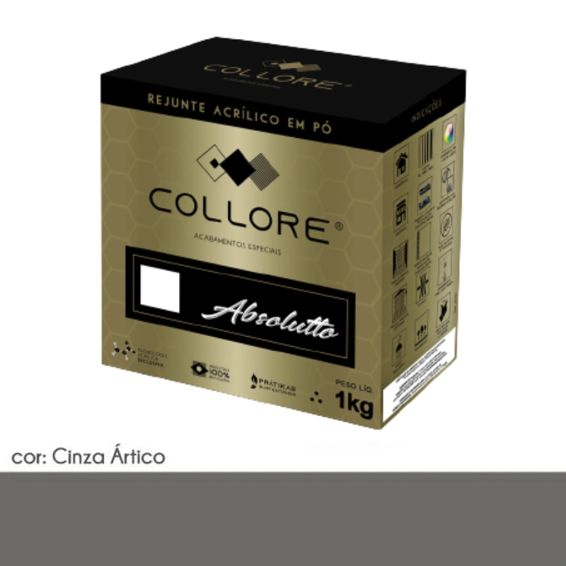 Rejunte Acrílico Absoluto cor Cinza Ártico - Collore Pratiko - 1kg