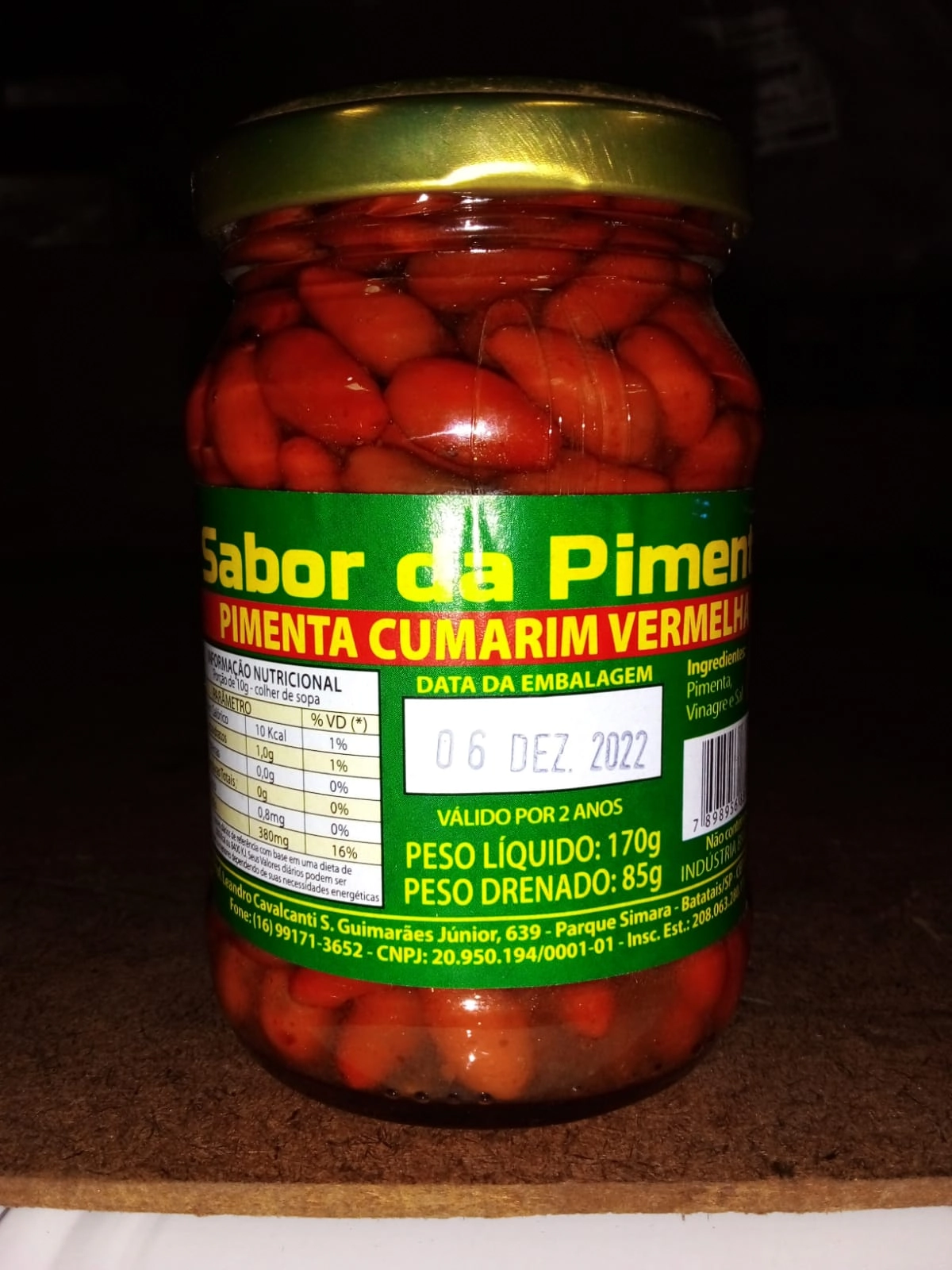 Pimenta Cumarim Sabor Da Pimenta 40g