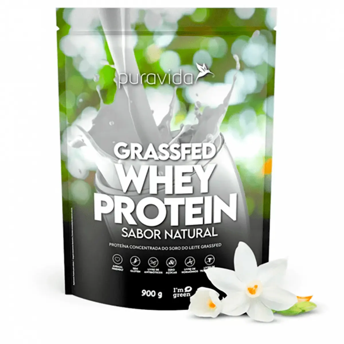 Grassfed Whey Protein Natural Puravida 900g