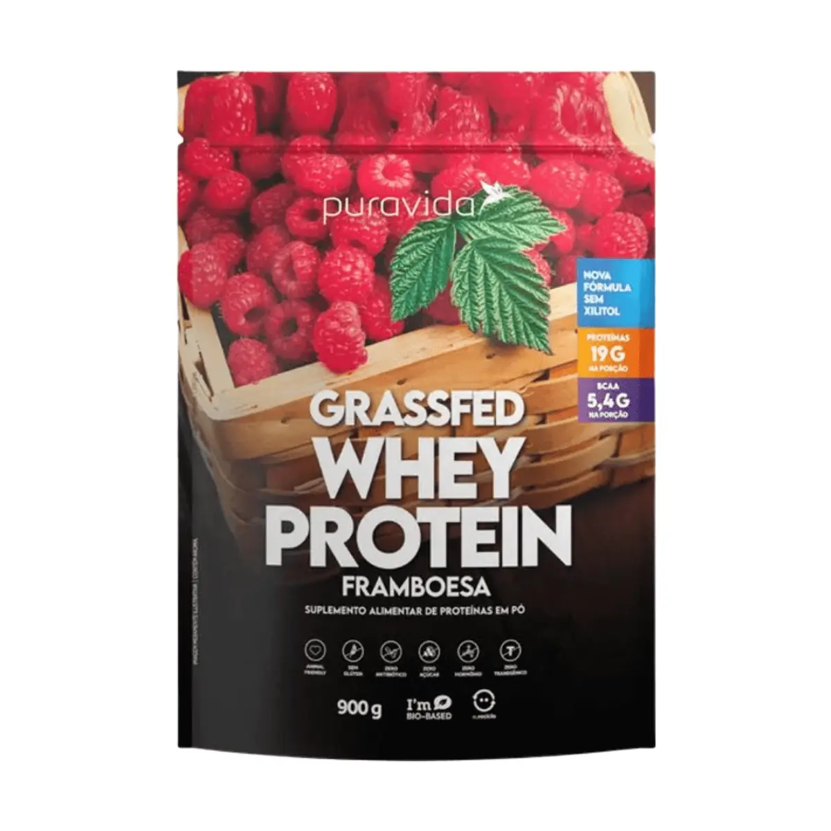 Grassfed Whey Protein Framboesa Puravida 900g