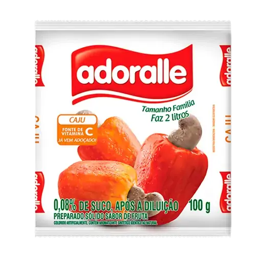 Suco Em Pó Adoralle Sabor Caju 180g