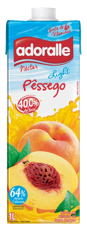 Suco Pronto Adoralle 1lt Nectar Pessego Light