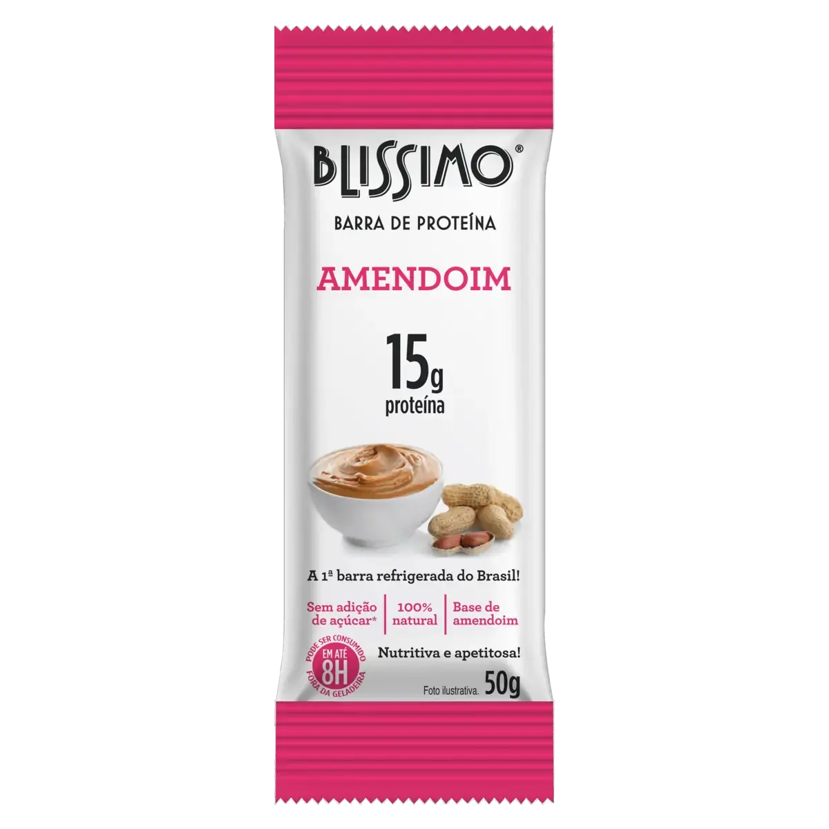 Barra De Proteína Amendoim Blissimo Pacote 50g