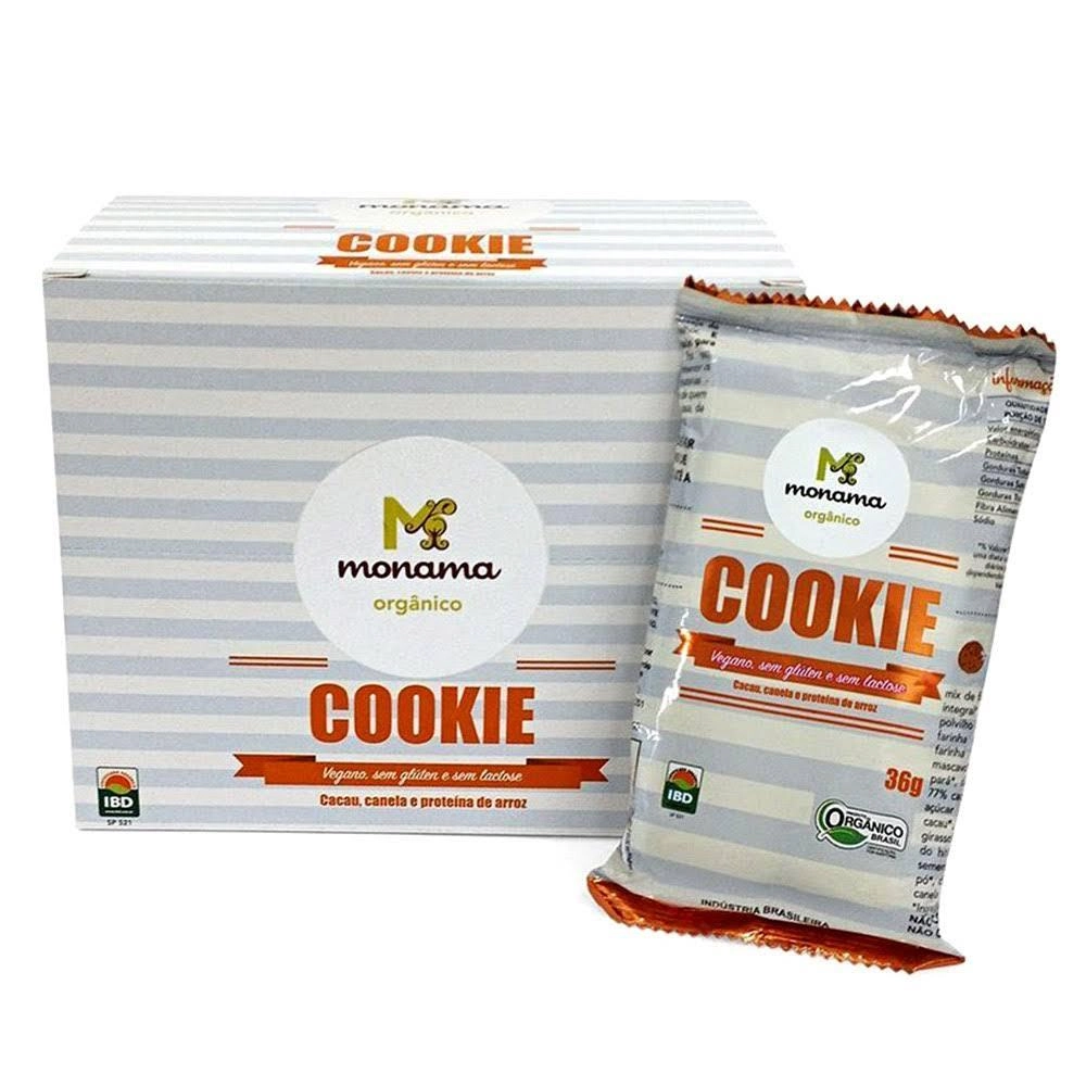 Cookies Cacau E Canela Display 12 Unidades 432g Monama