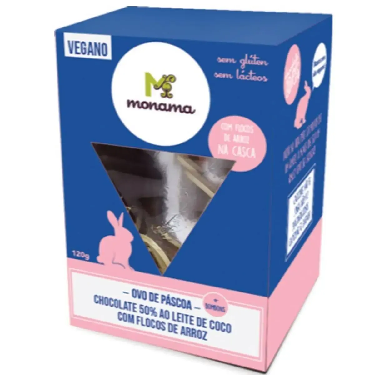 Ovo de Páscoa Vegano Chocolate 50% ao Leite de Coco com Flocos de Arroz Monama 120g