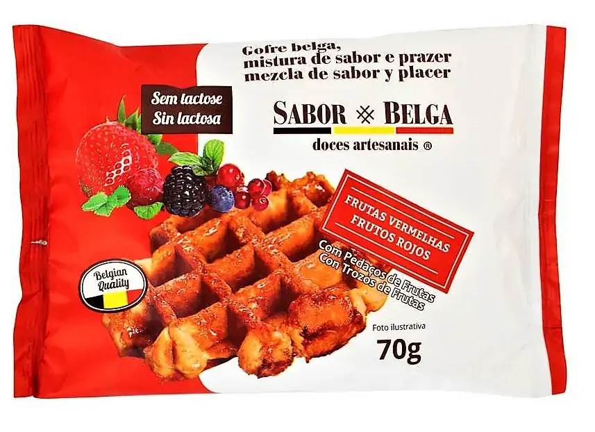 Gofre Belga Frutas Vermelhas 10x70g Ba Gua