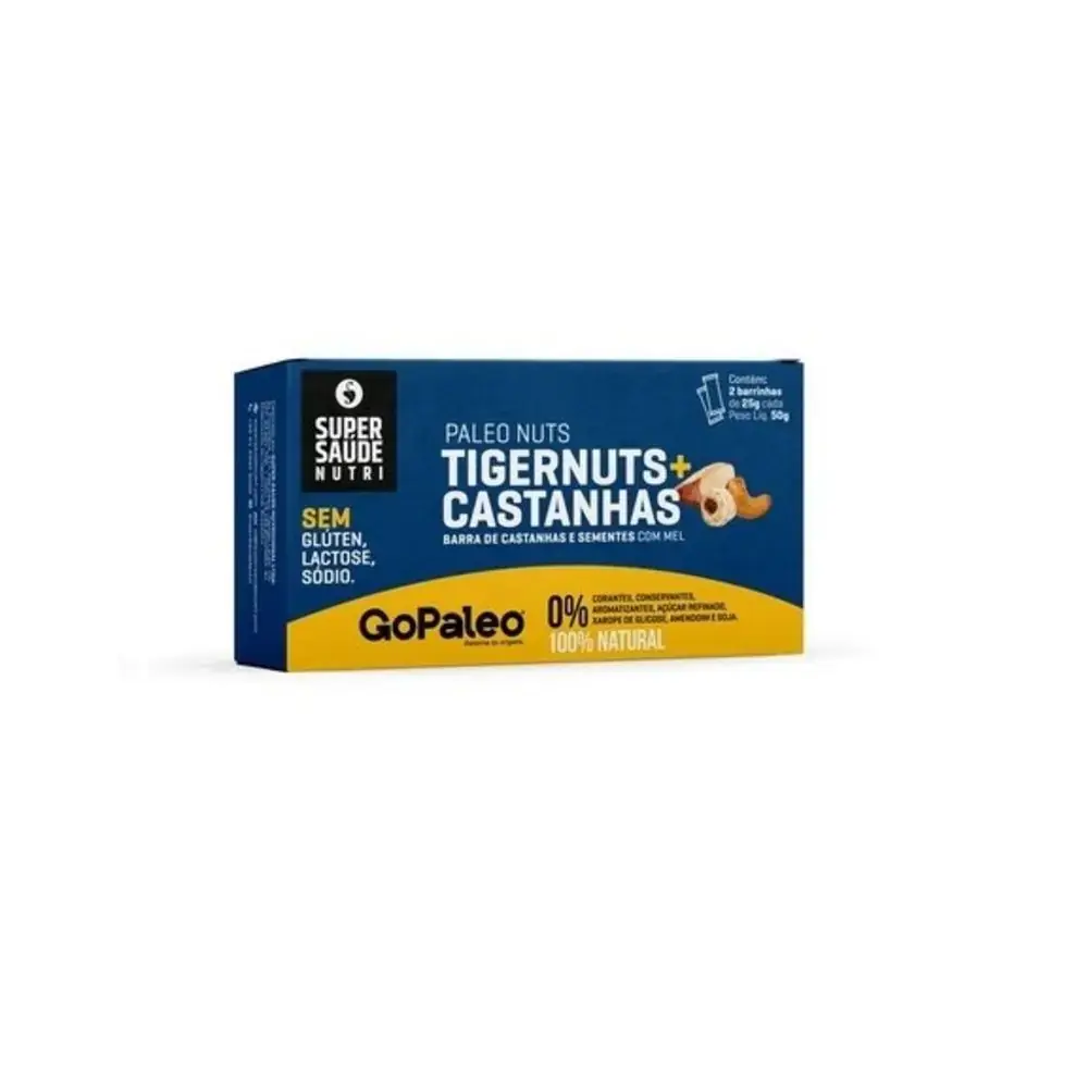 Pack 2 Barra Paleo Nuts Tigernuts Castanhas 50g Super Saude