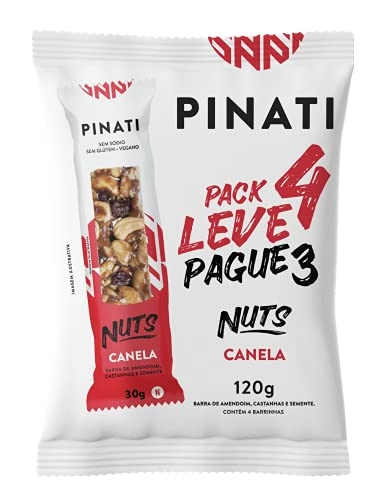 Barra De Nuts Canela Zero Sódio Super Saúde Pinati Pacote 30g