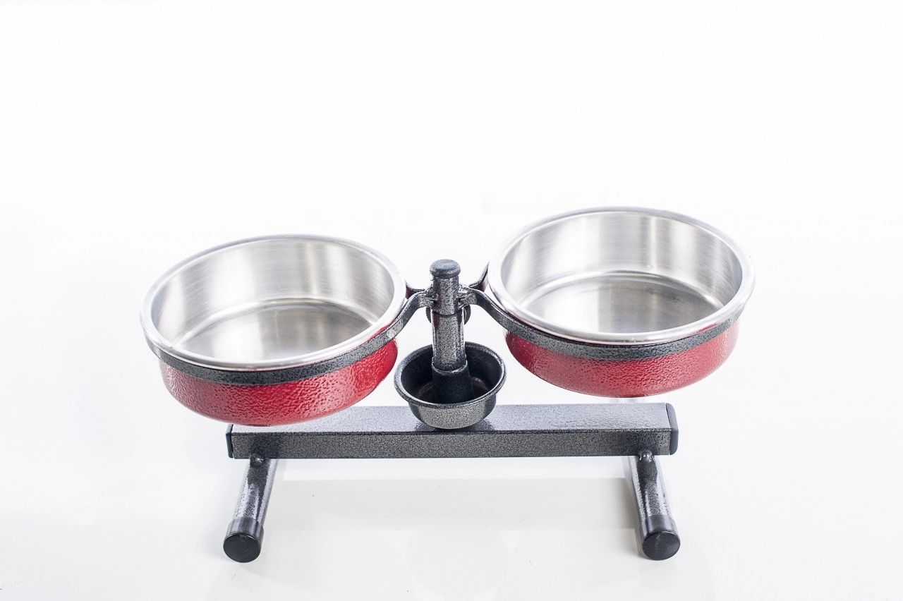 Comedouro Duplo Premium Ajustável Antiformiga Médio 5 litros (Vermelho) NF Pet