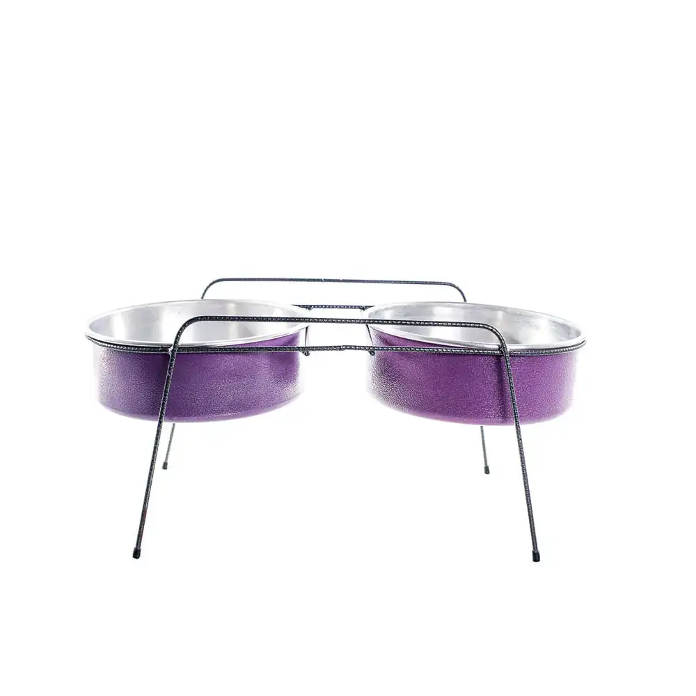 Comedouro Aramado Duplo Intermediãrio Lilãs Nf Pet 5l