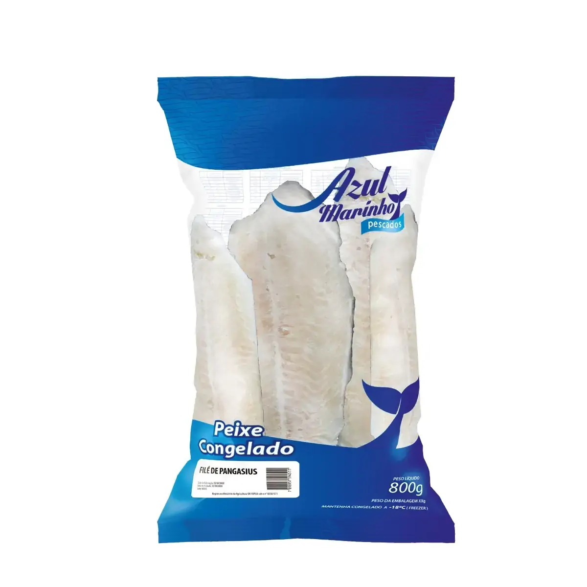 Filé De Panga AZUL MARINHO PESCADOS Congelado Pacote 800g