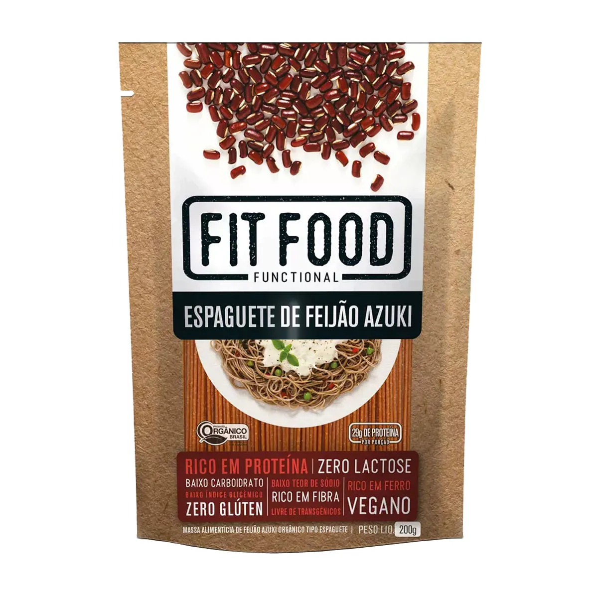 Espaguete De Feijão Azuki Orgânico Fit Food 200g