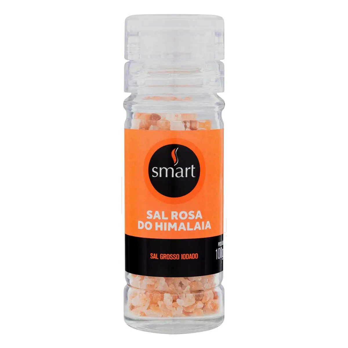 Sal Rosa Do Himalaia Grosso Com Moedor Smart Vidro 100g