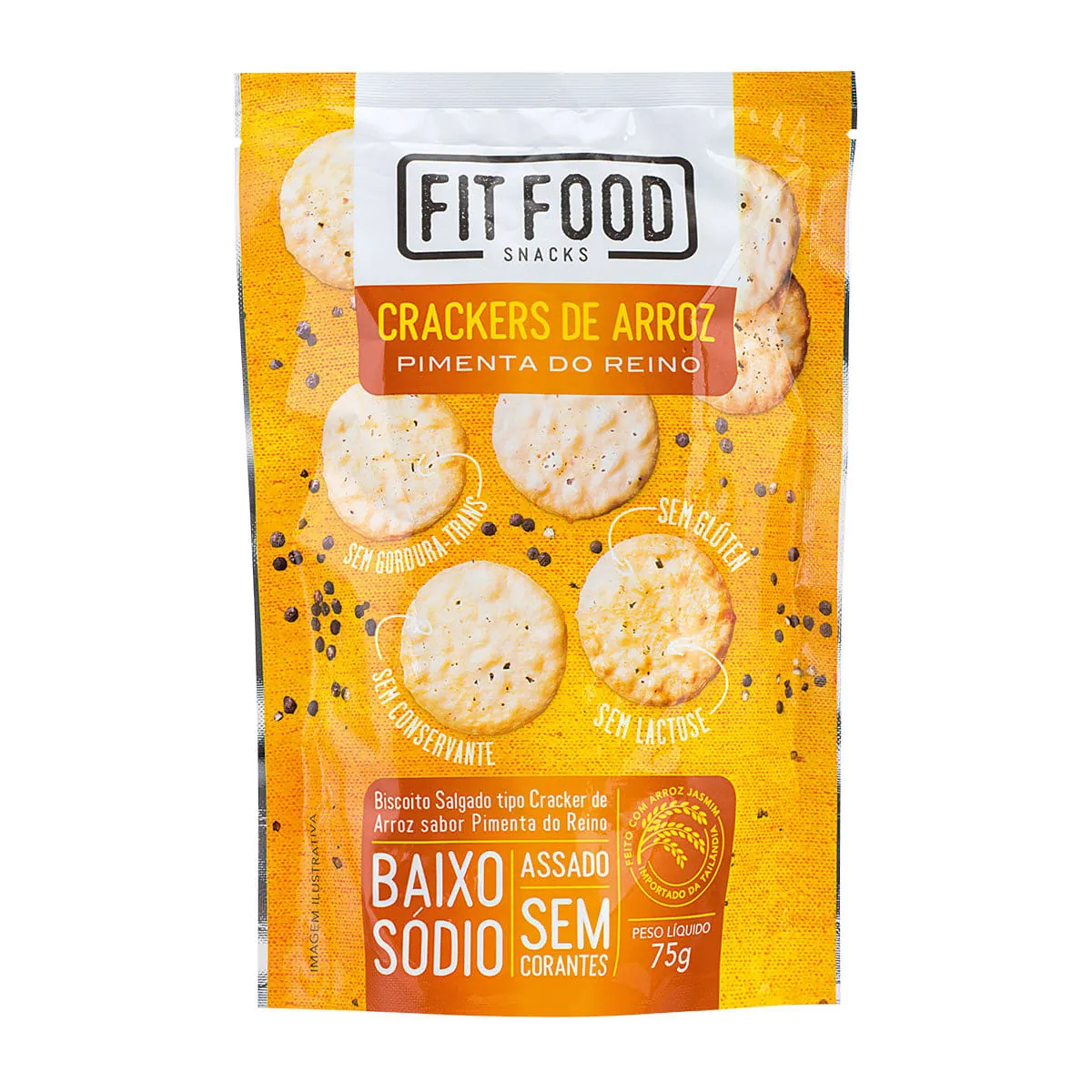 Cracker De Arroz Pimenta Do Reino 75g Fit Food