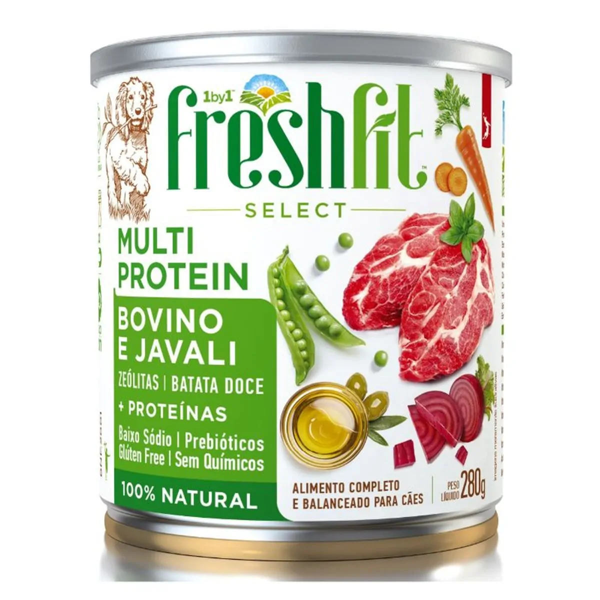 Alimento Úmido Cães Benefit Multi Protein sabor Bovino e Javali 280gr - Spin