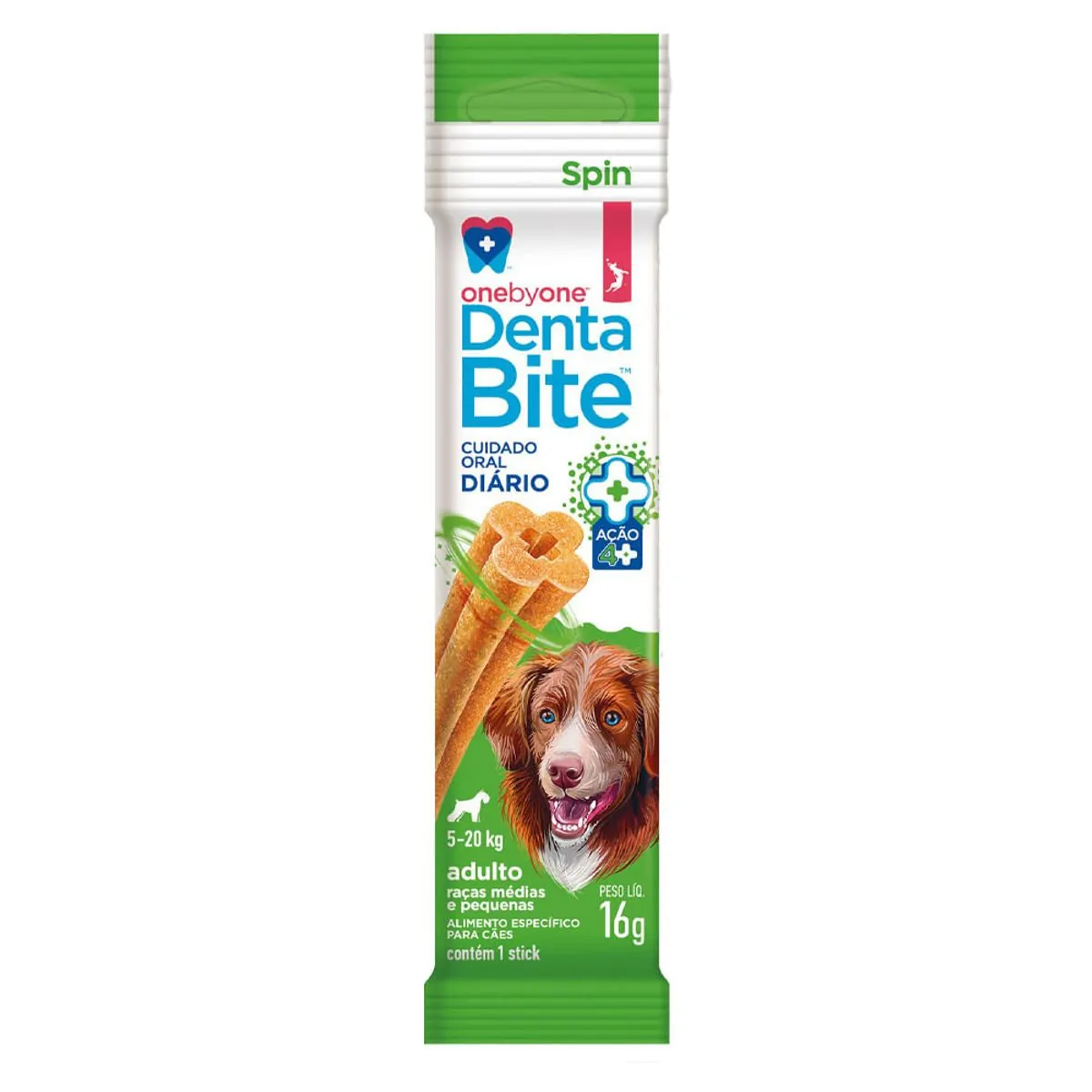 Petisco para cães Stick Dentalbite OneByone Spin 15g