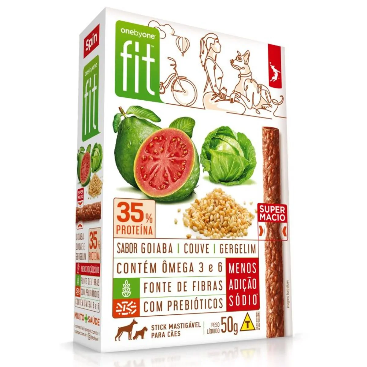 Petisco Stick Spin OneByone Goiabada Couve Gergelin 50g