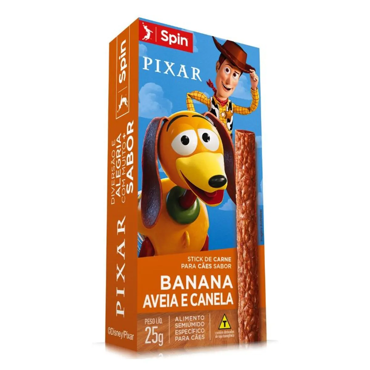 Stick Para Cães Banana, Aveia E Canela Toy Story Spin Caixa 25g