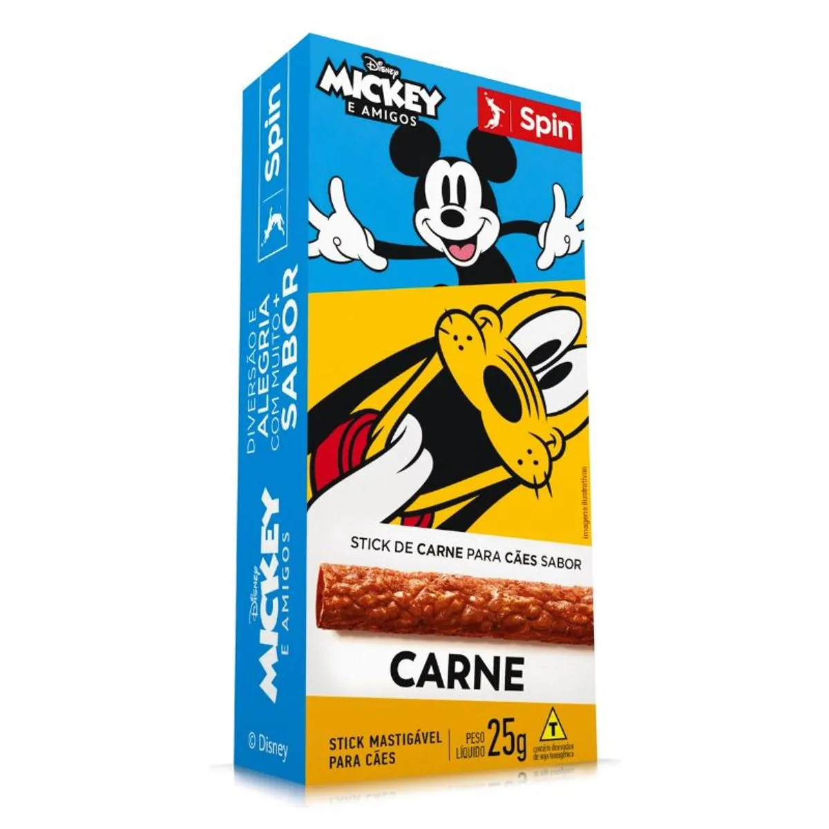 Stick Mastigável Para Cães Carne Mickey E Amigos Spin Caixa 25g
