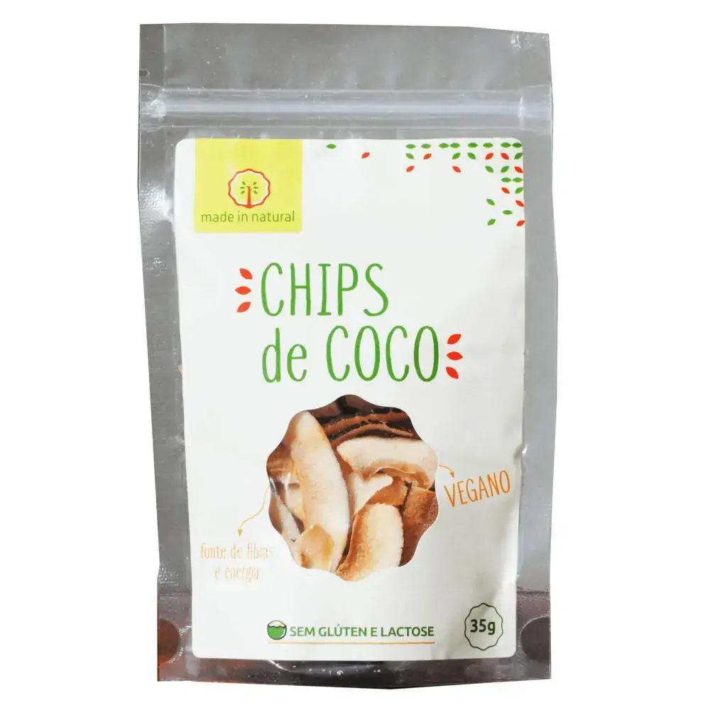 Chips De Coco Em Tiras 35g Made In Natural Alimentos