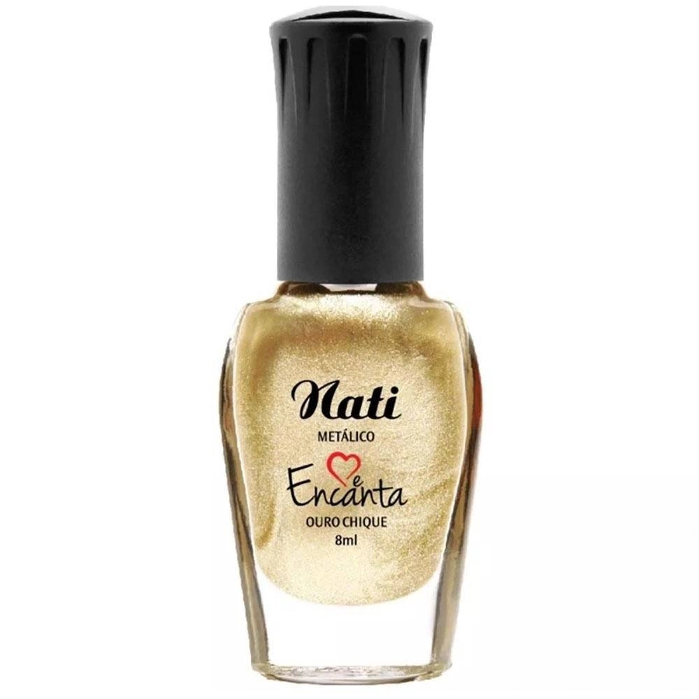 Esmalte Nati Metalico 8ml Ouro Chique