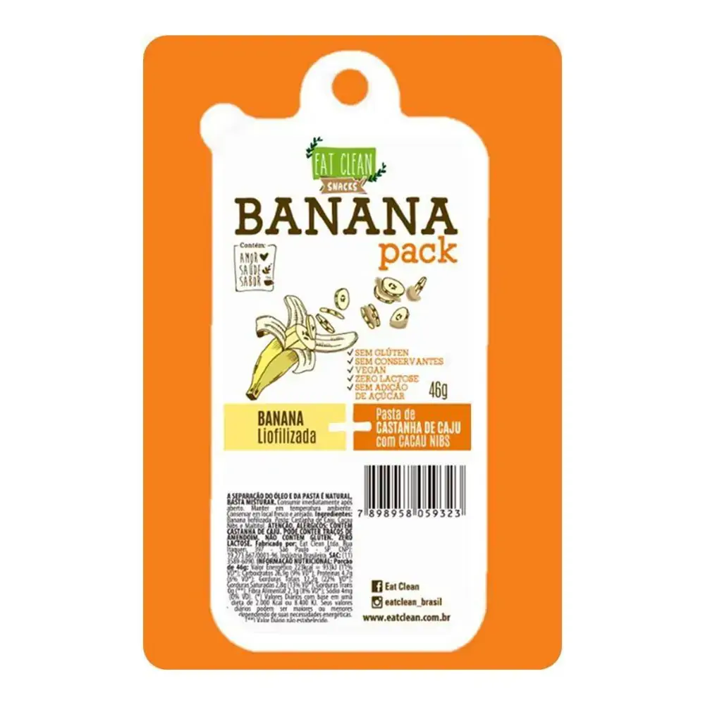 Banana Pack Castanha Caju Com Cacau Nibs Eat Clean