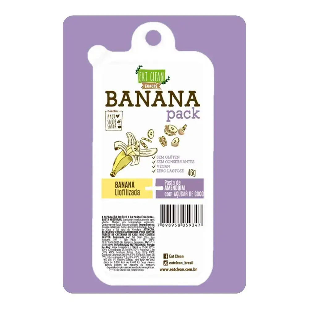 Banana Pack C/ Pasta De Amedoim C/ Acucar De Coco 46g Eat Clean