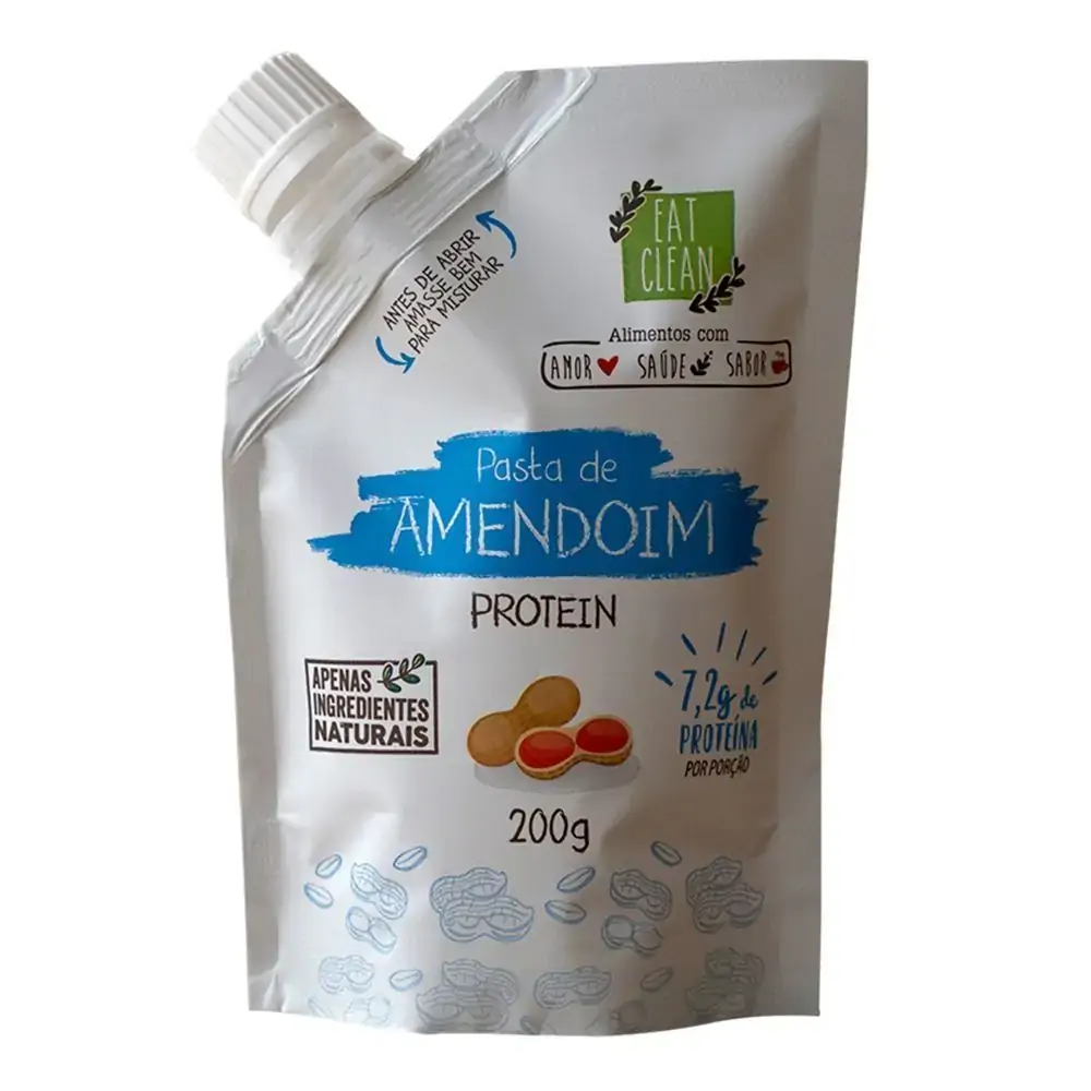 Pasta Nuts Saquinhos Amendoim Protein 200g Eat Clean Alimentos