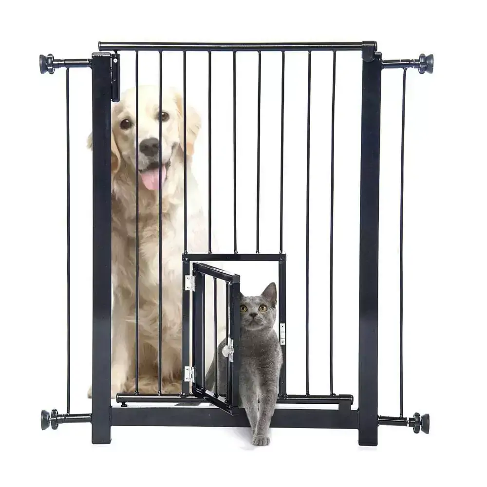 Portão Duo Plus Grade Porta NF Pet Preto 80cm