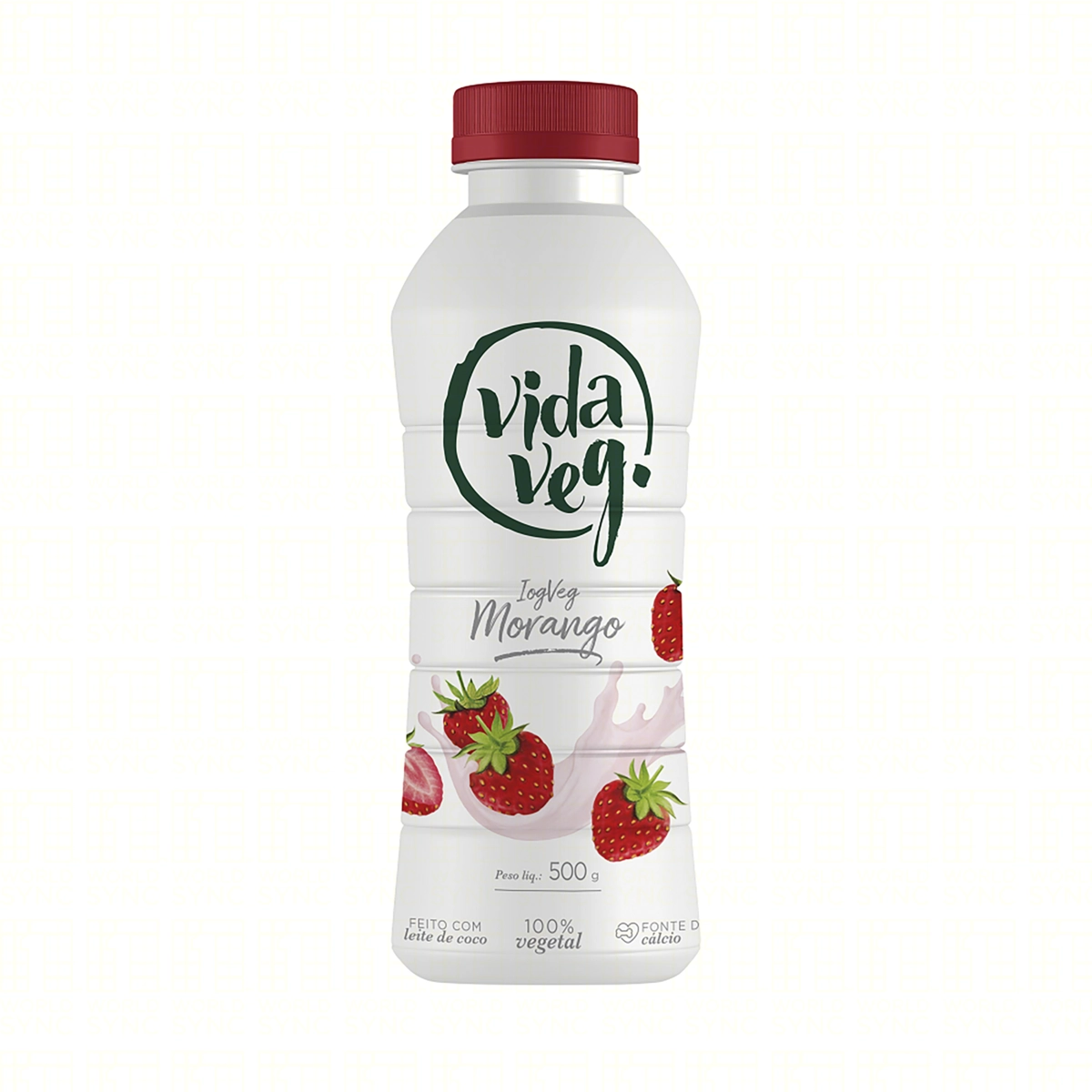 Iogurte Vegetal Morango Vida Veg Iogveg Garrafa 500g