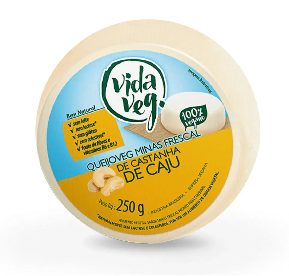 Queijo Veg Minas Frescal Castanha De Caju 250g Vida Veg