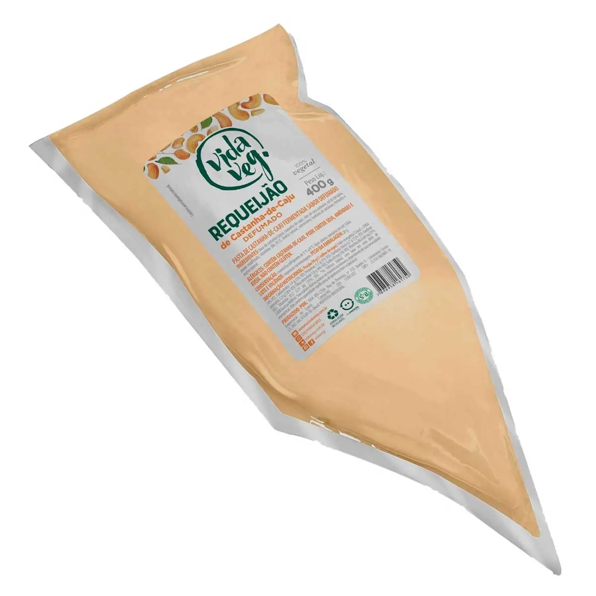 Requeijão Vegano Defumado Bisnaga Vida Veg 400g