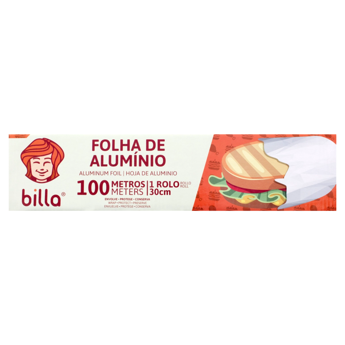 Folha De Alumínio Em Rolo Billa 30cm X 100m