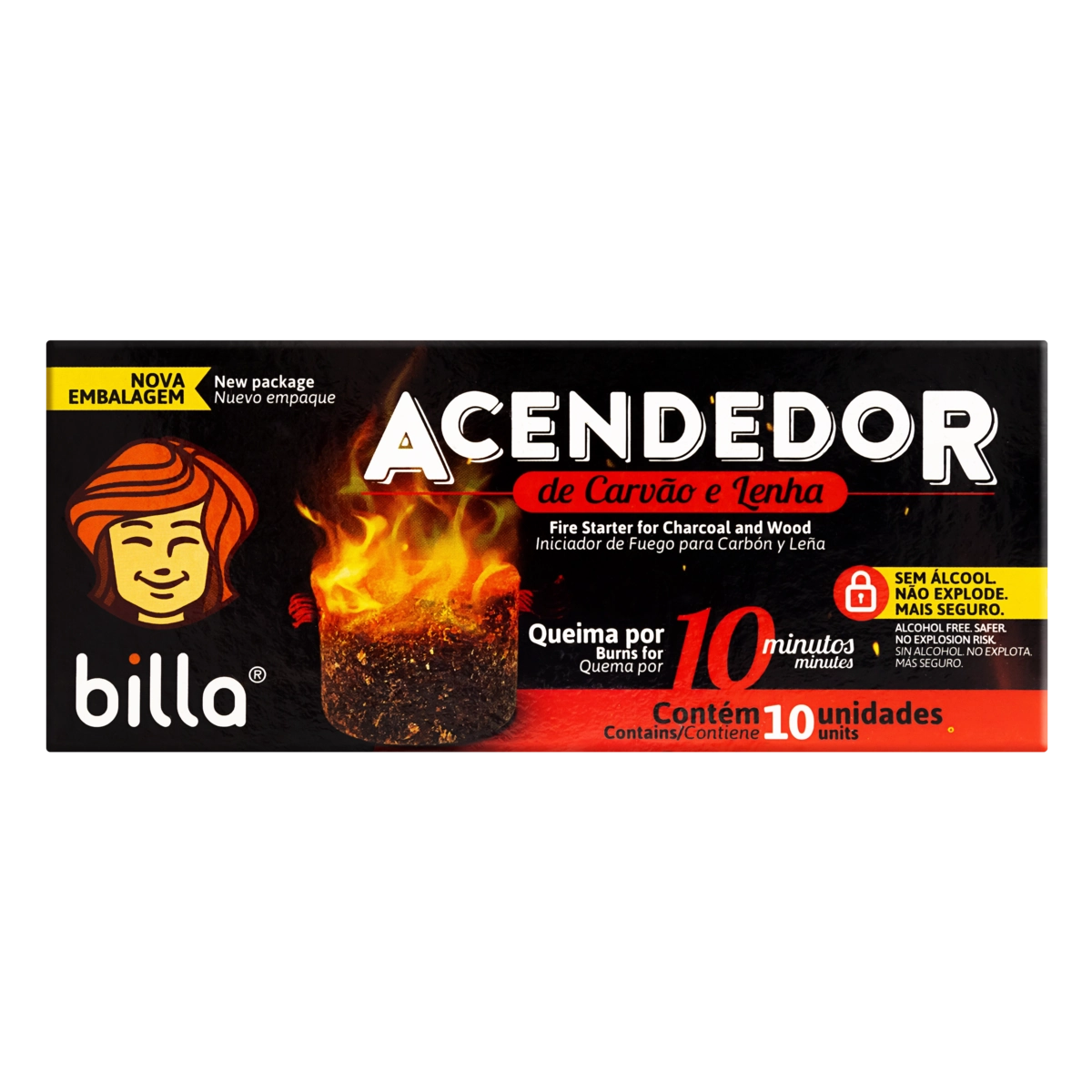 Acendedor Para Carvão E Lenha Billa Caixa 10 Unidades