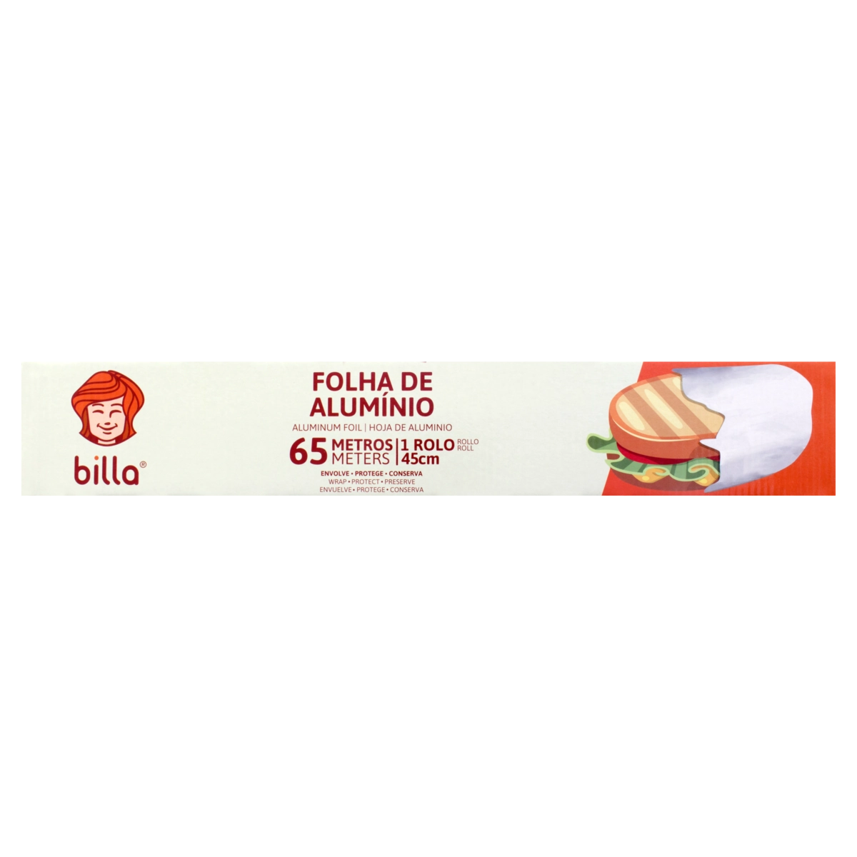 Folha De Alumínio Em Rolo Billa 45cm X 65m