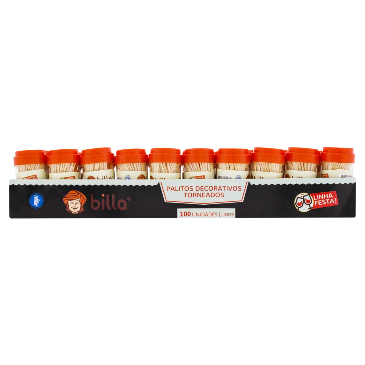 Pack Palito Decorativo Torneado Billa Frasco 20 Unidades