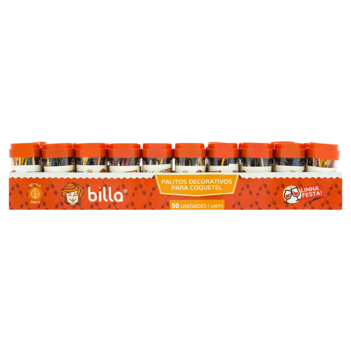Pack Palito Decorativo Para Coquetel Billa Frasco 20 Unidades